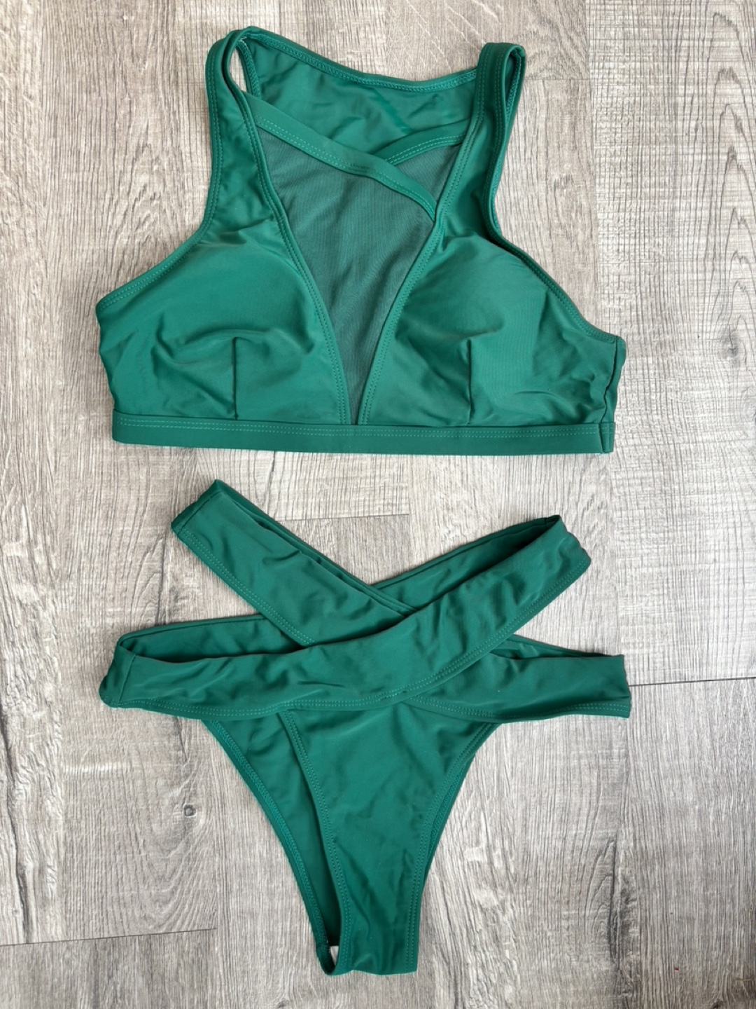 Gorgeous Emerald Green High-Neck pôle dancing Set