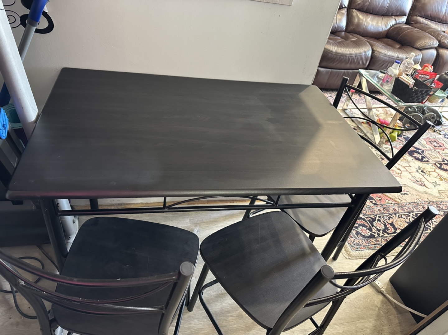 Black Kitchen Table Set with 3 Chairs - photo 2
