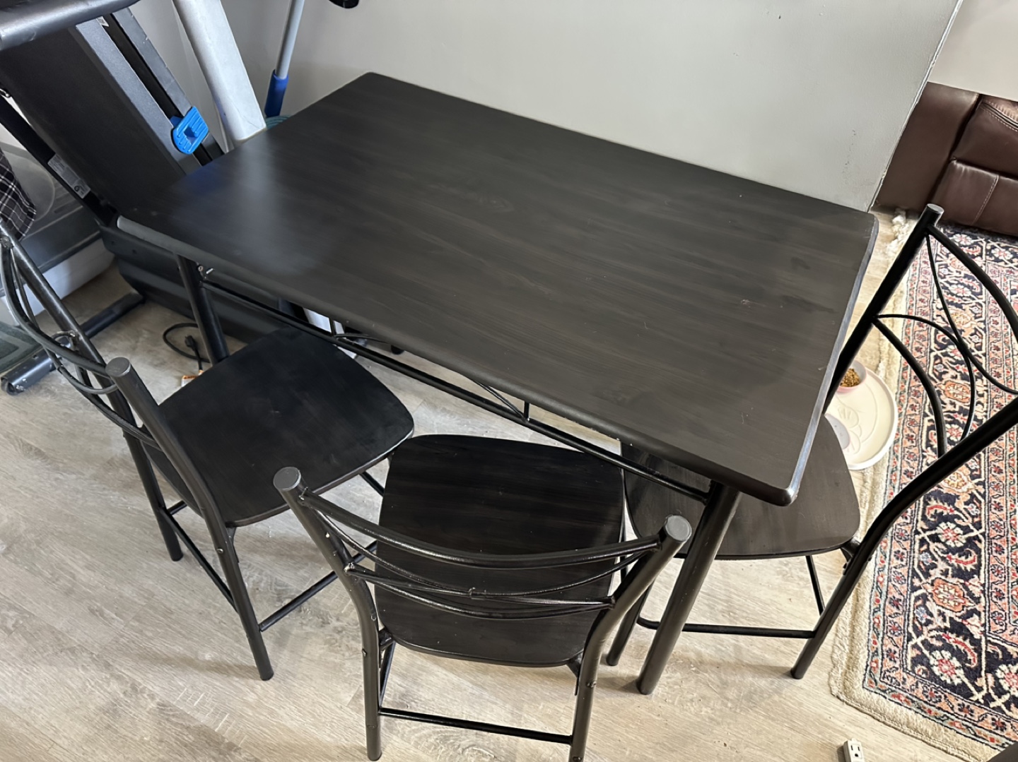 Black Kitchen Table Set with 3 Chairs