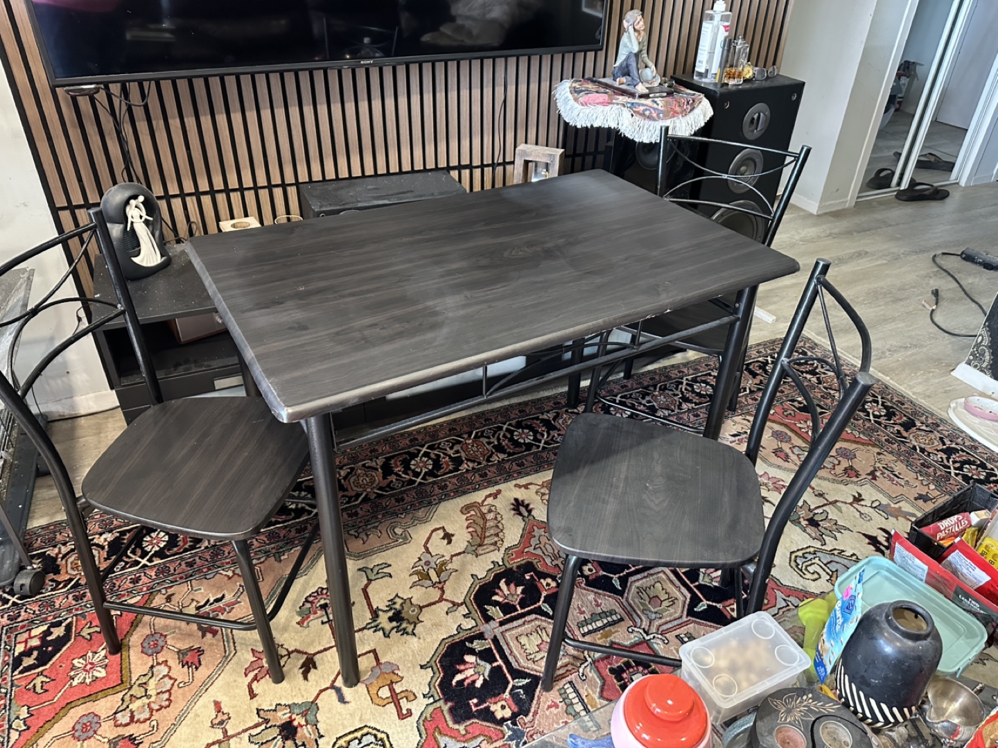 Black Kitchen Table Set with 3 Chairs - photo 3