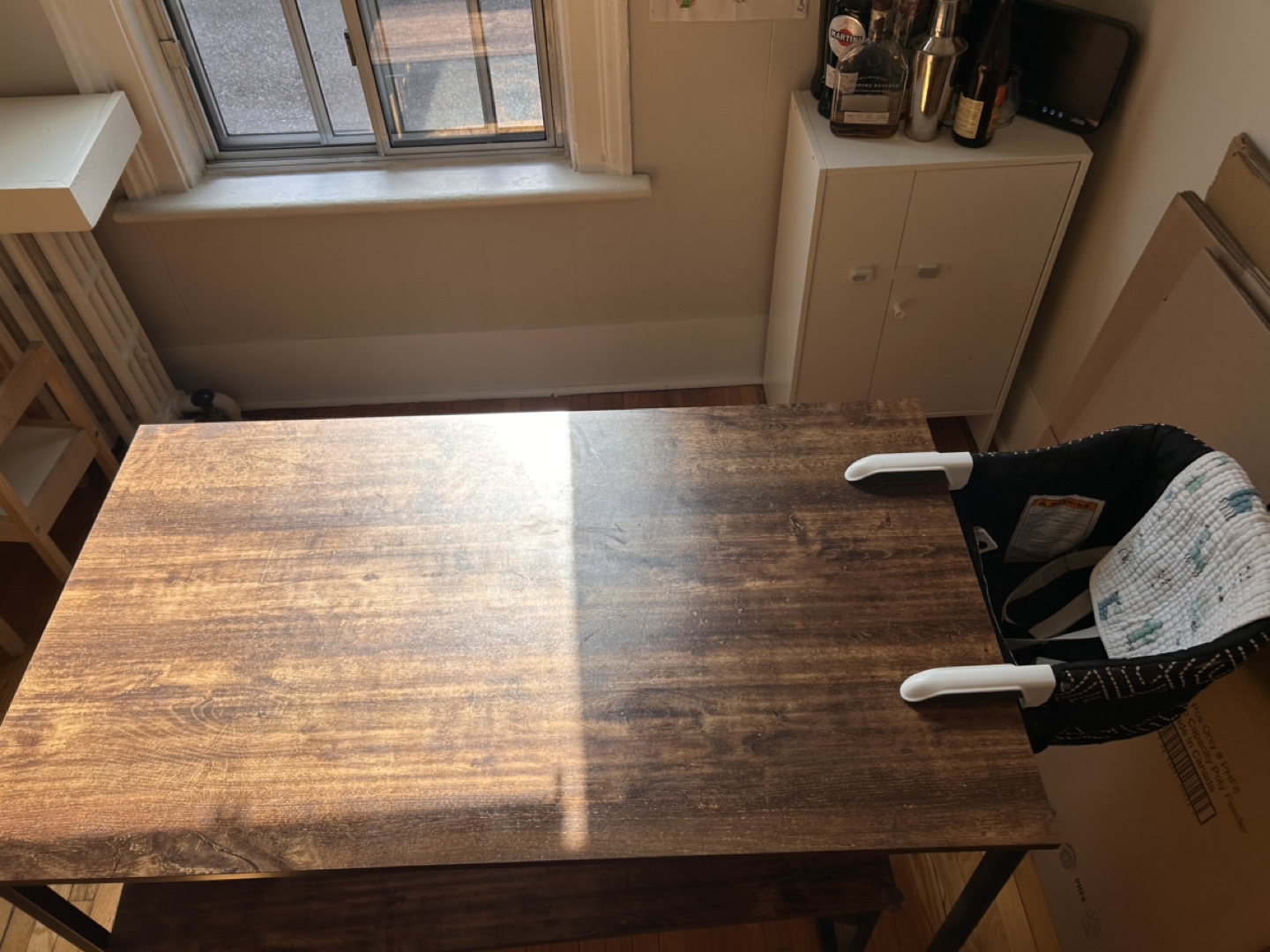 Rustic Brown Dining Table Set with Bench - photo 3
