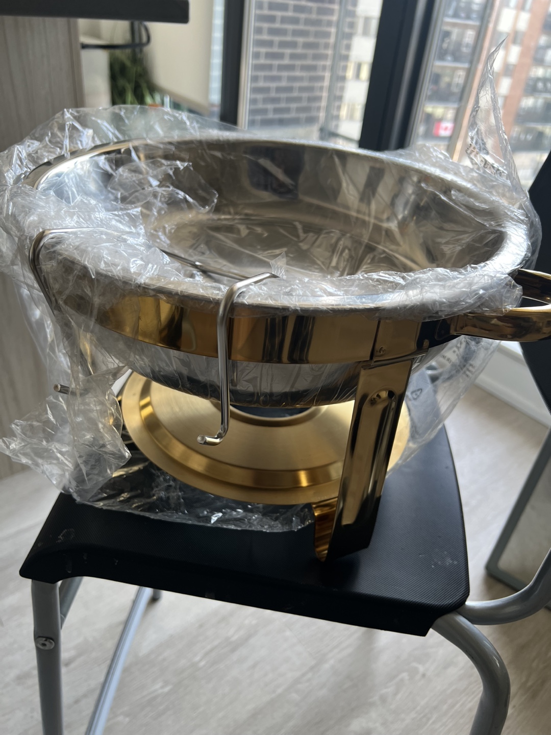 Gold and Stainless Steel Chafing Dish