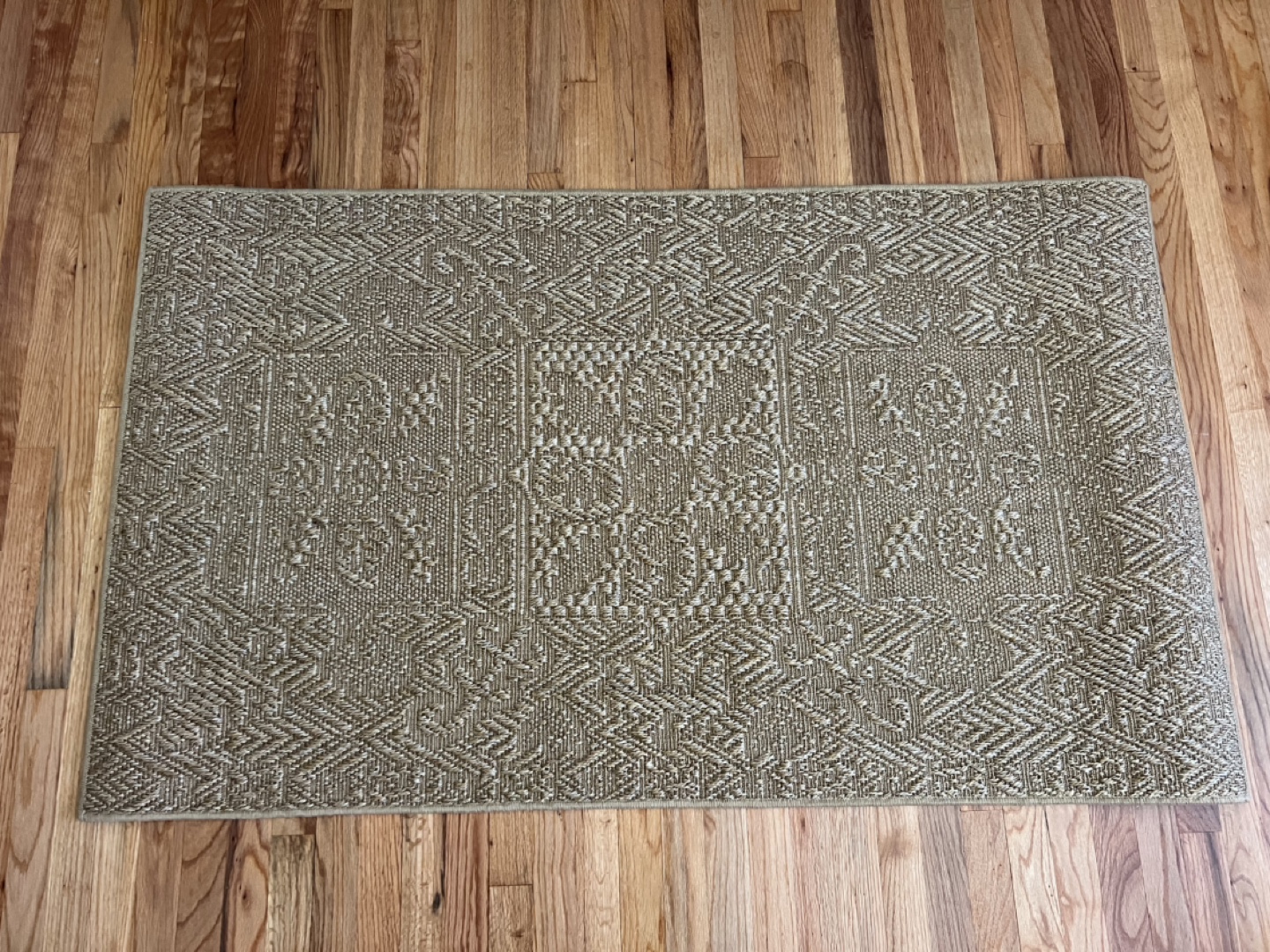 SISAL INDOOR/OUTDOOR AREA RUG 3’ X 5’, ZEKE WHEATBERRY