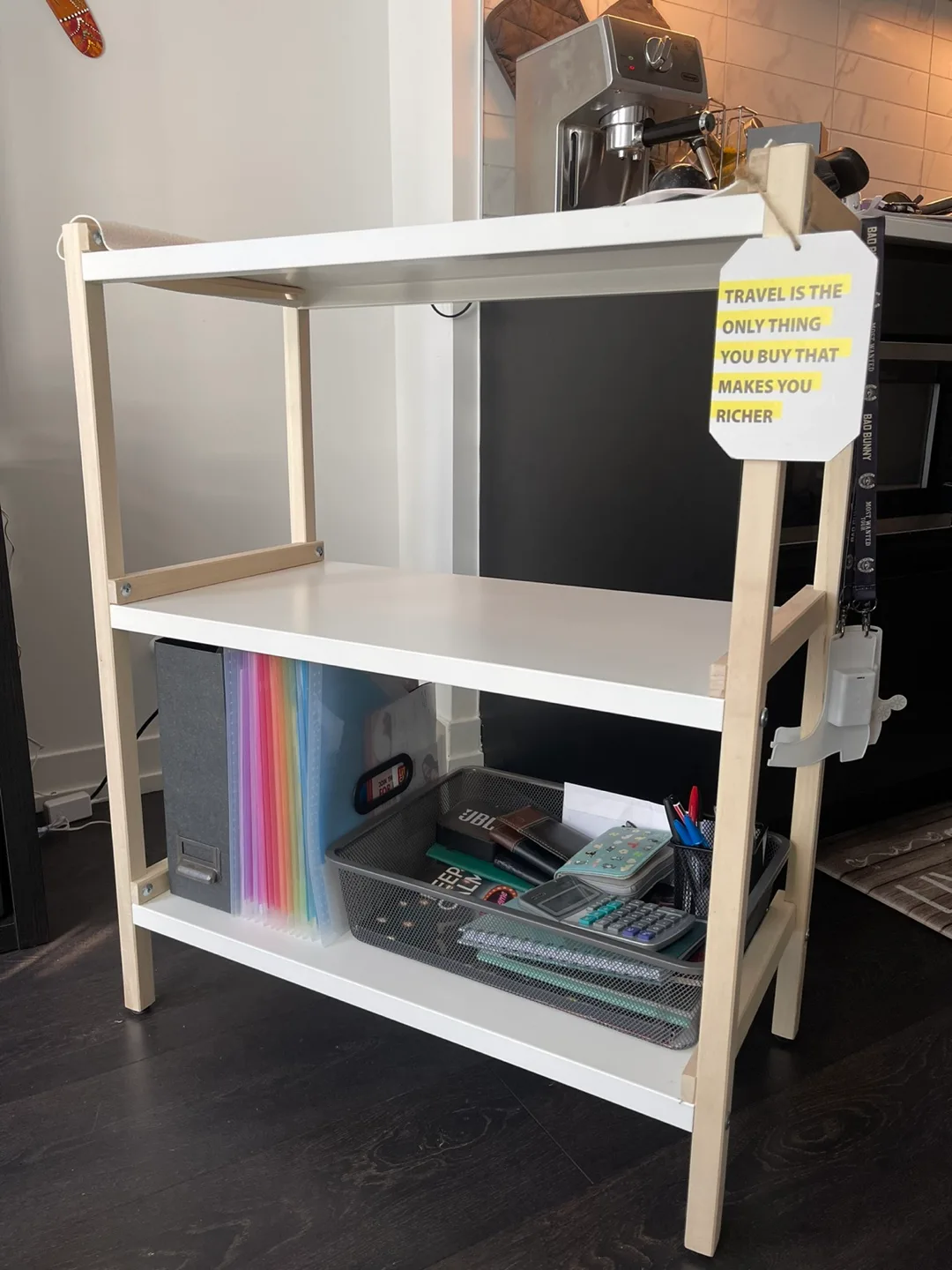 Three-shelf wooden organizer thumbnail