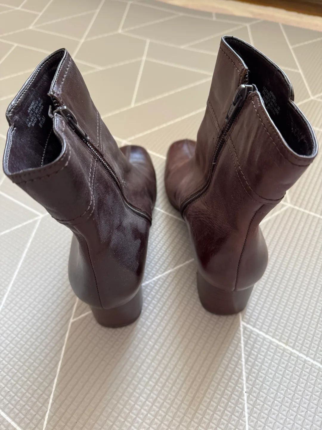 Nine West Brown Leather Ankle Boots - Size 8 1/2 M image indicator(4)