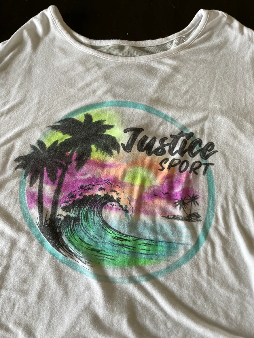 Justice Sport Palm Tree Outfit - Shirt and Shorts Size 7/8 image indicator(2)