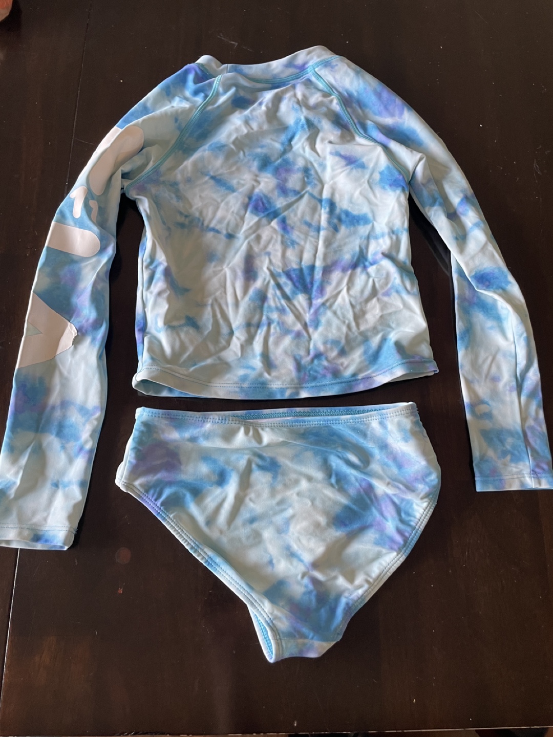 Girls FILA Tie-Dye Rashguard Swimsuit size 10 - photo 3
