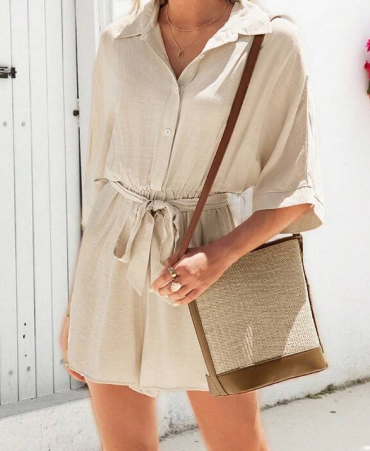 Brand New Beige Button-Down Romper - photo 4