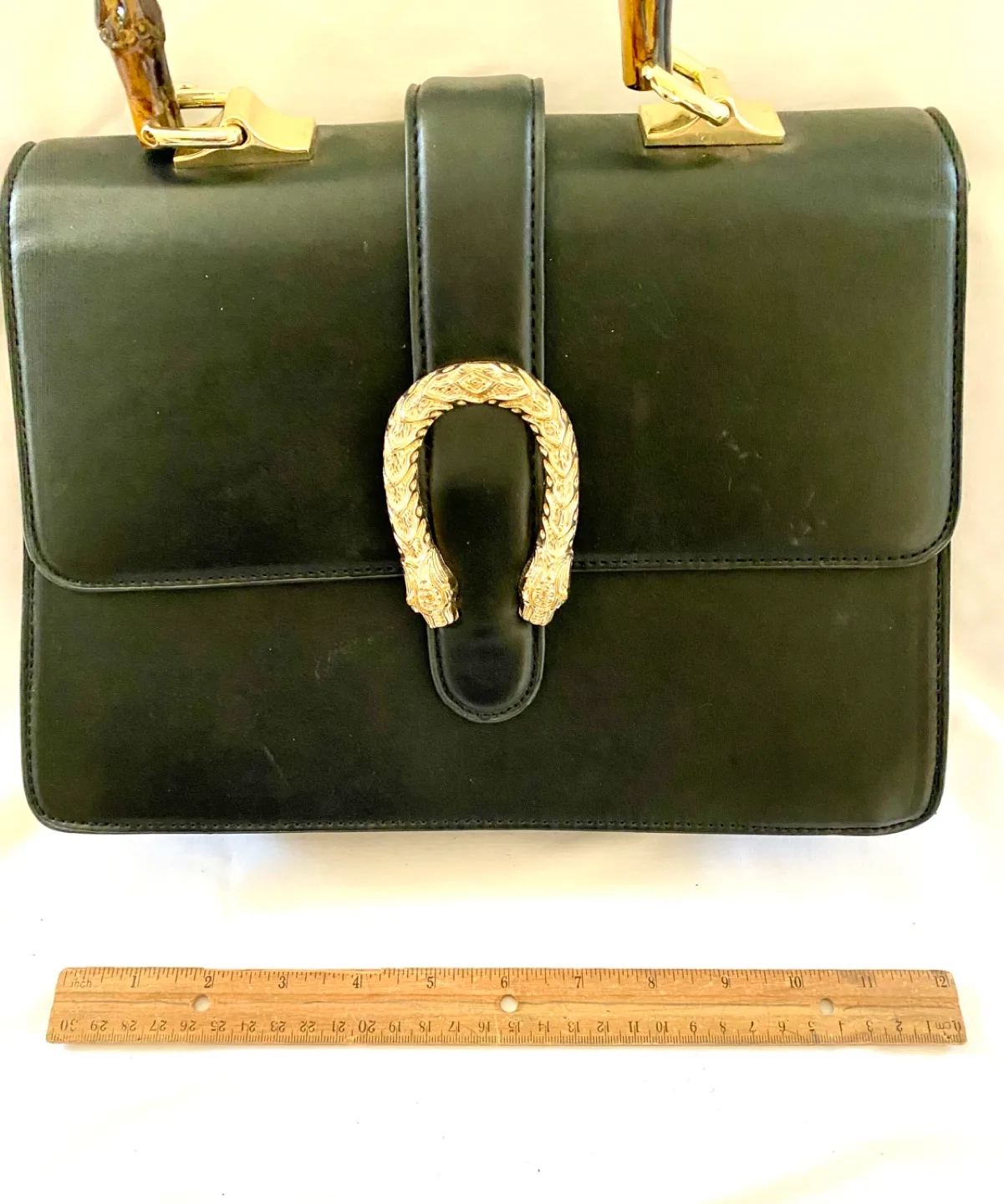 Gucci Black Leather Medium Dionysus Bamboo Top Handle Bag image indicator(2)