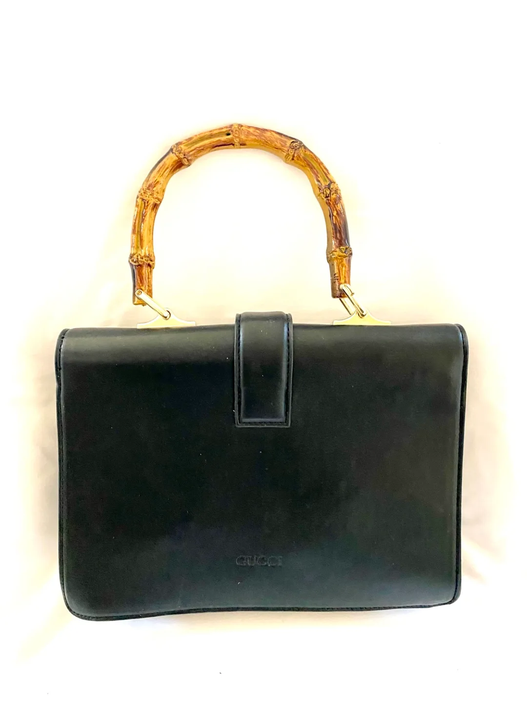 Gucci Black Leather Medium Dionysus Bamboo Top Handle Bag image indicator(7)