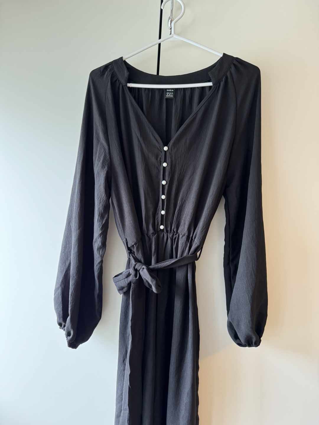 Brand New Black Button-Down Long Sleeve Jumpsuit