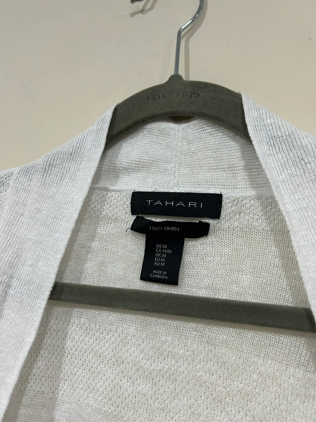 Tahari linen cardigan size small/medium image indicator(3)