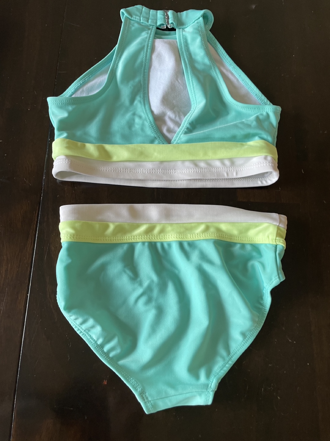 Justice Sport Girls' Teal High Neck Bikini Swimsuit 7/8 - photo 2