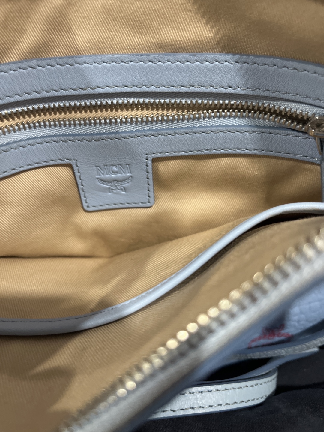 MCM Visetos Crossbody Pouch - Light Blue - photo 3