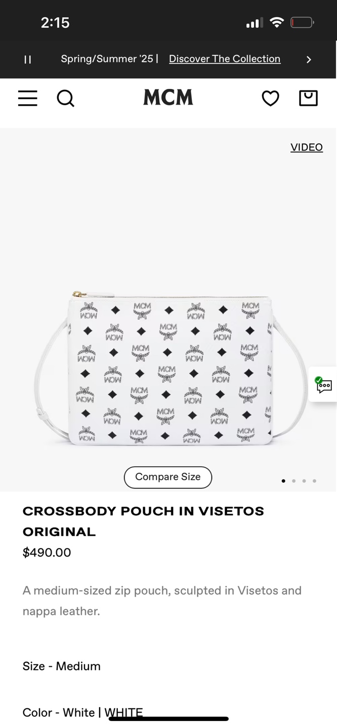 MCM Visetos Crossbody Pouch - Light Blue - photo 5