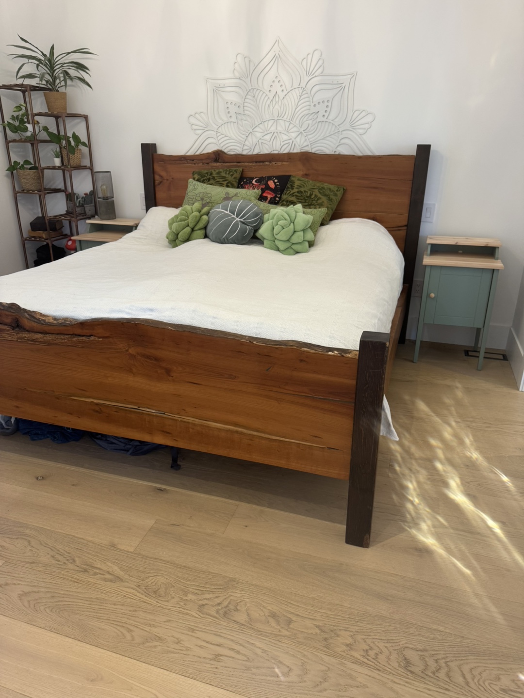 King Live Edge Reclaimed Wood Bed Frame