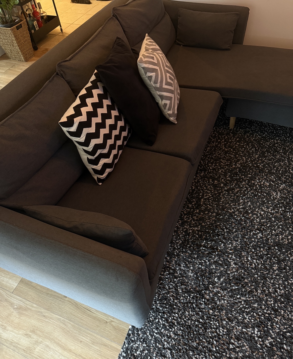 Dark Grey L-Shaped Sectional Sofa - photo 4