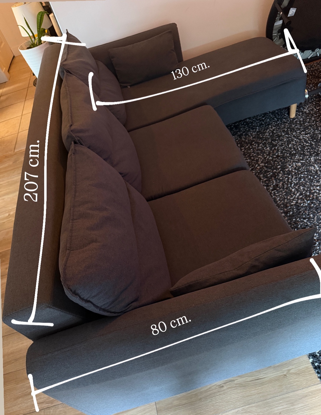 Dark Grey L-Shaped Sectional Sofa - photo 5