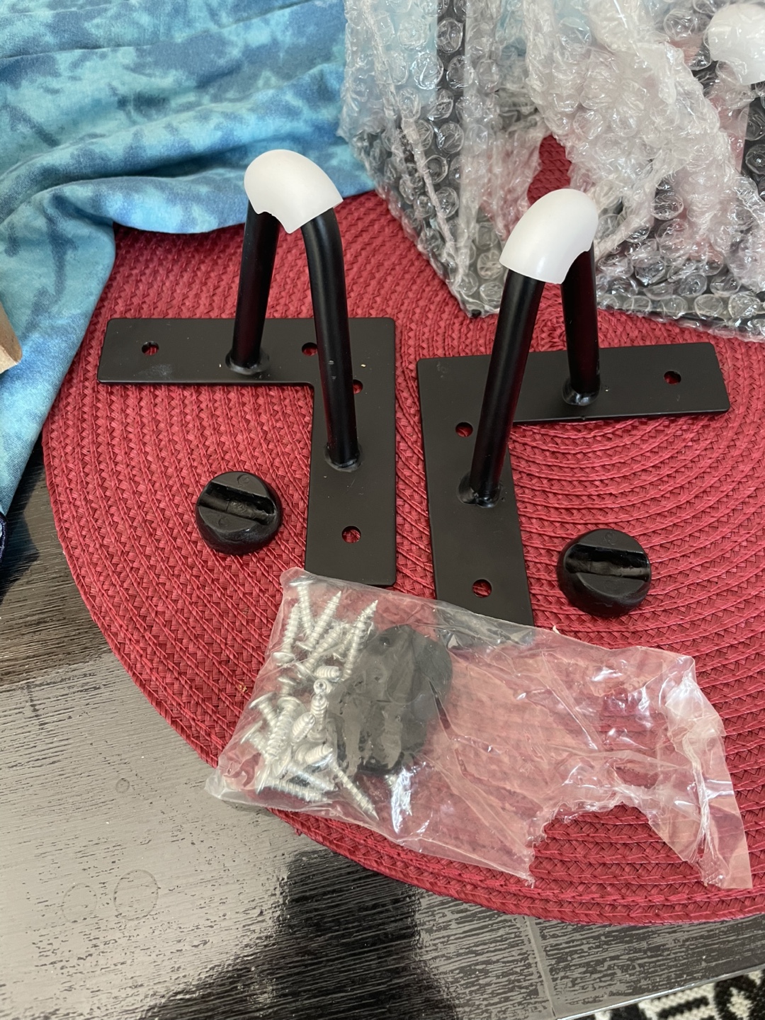 4 Black Metal hairpin legs with mounting plates - photo 2