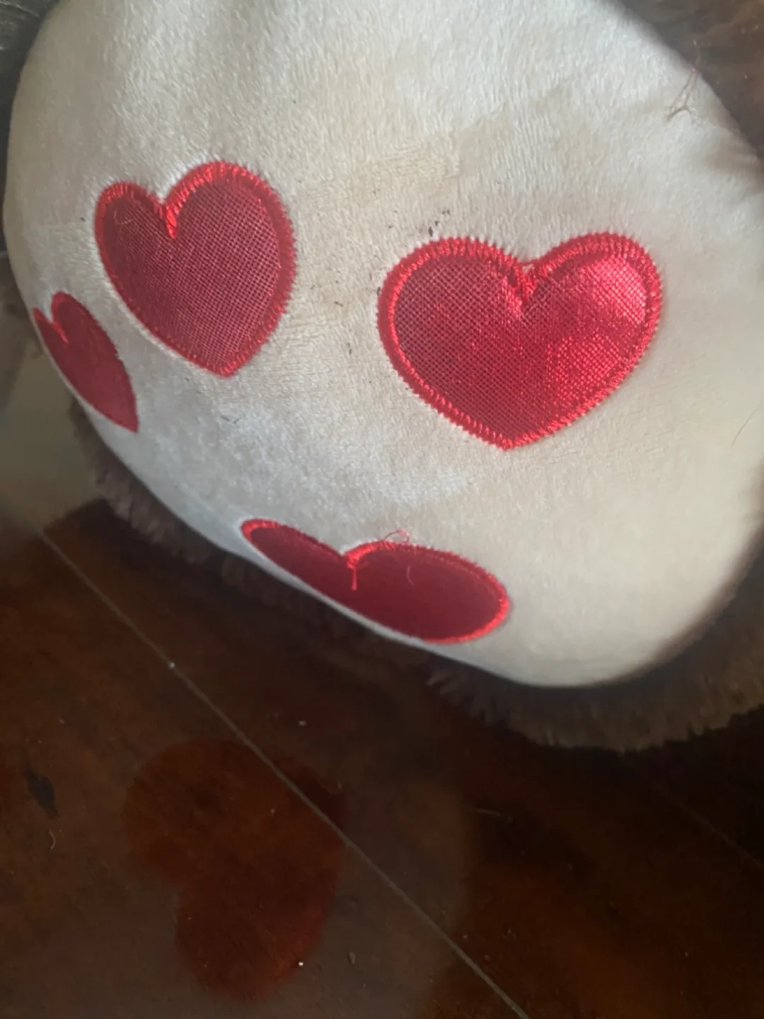 Giant Brown Teddy Bear with Red Hearts image indicator(3)
