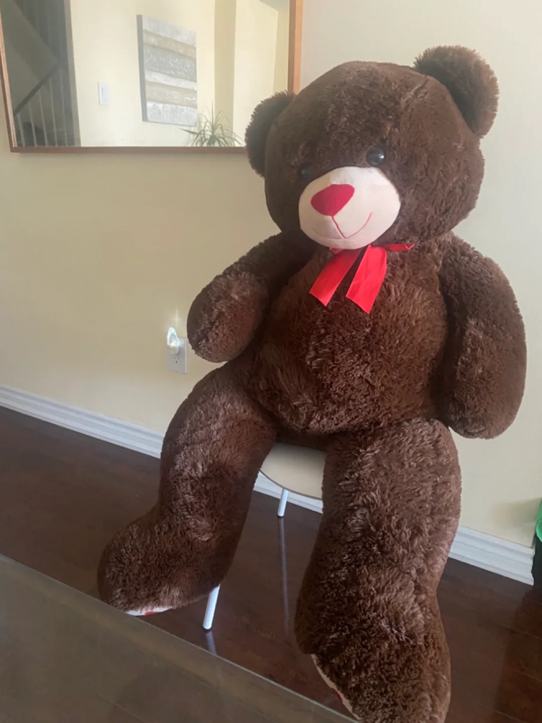 Giant Brown Teddy Bear with Red Hearts image indicator(5)