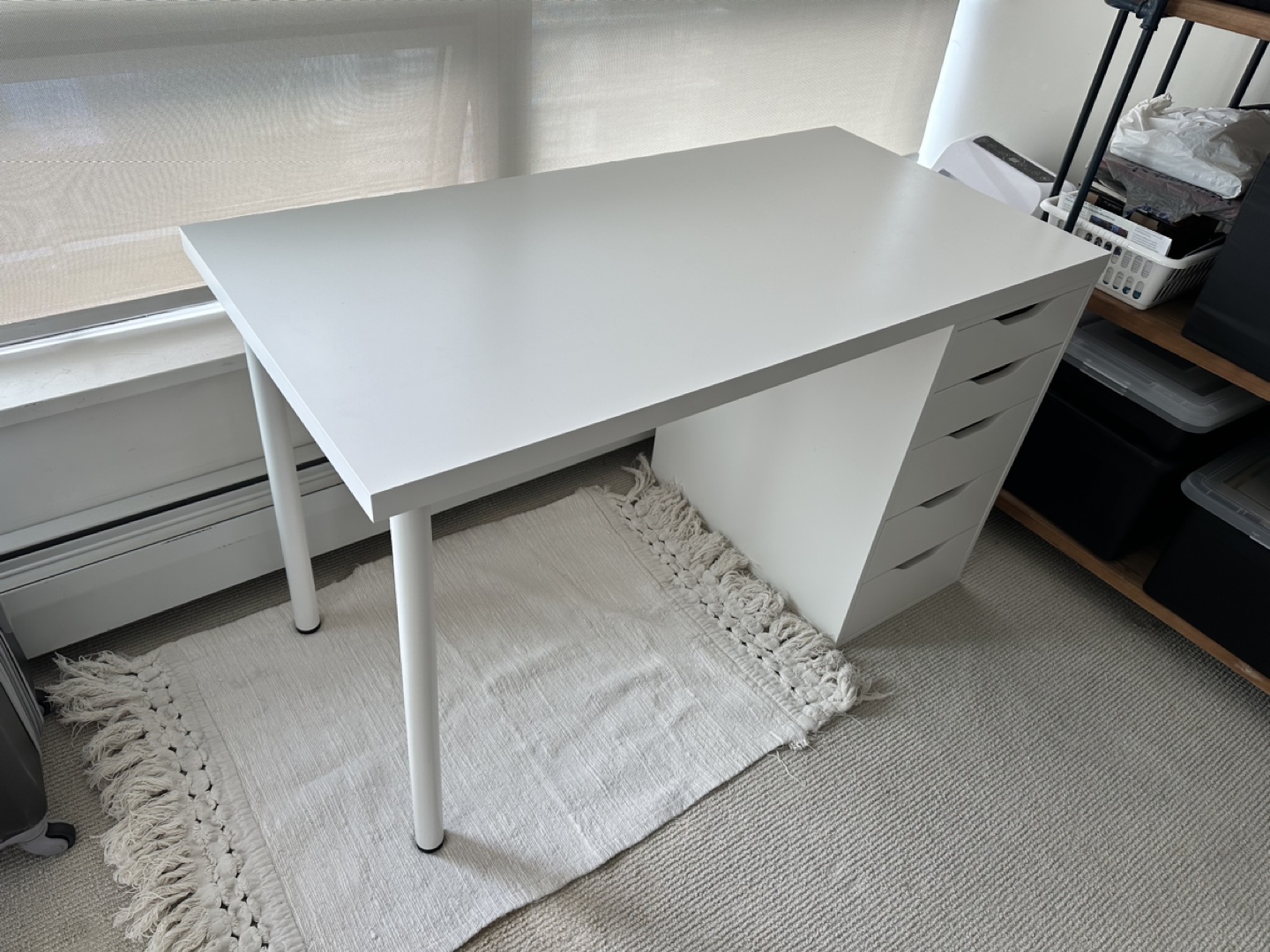 IKEA White Desk with Five Drawers - photo 3