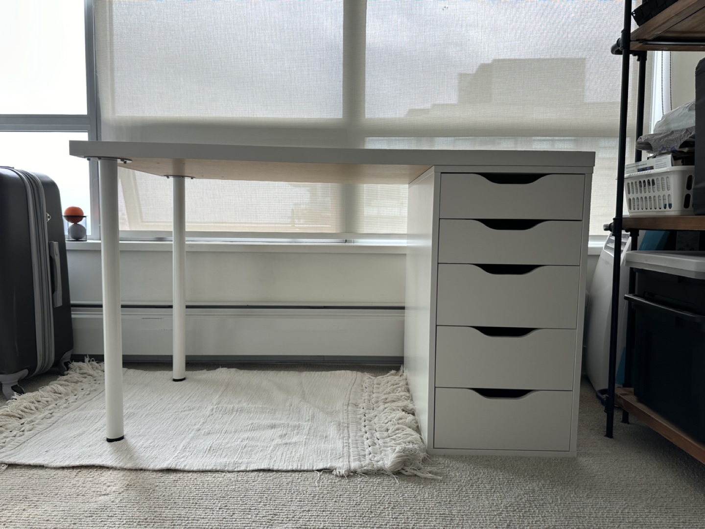 IKEA White Desk with Five Drawers - photo 2
