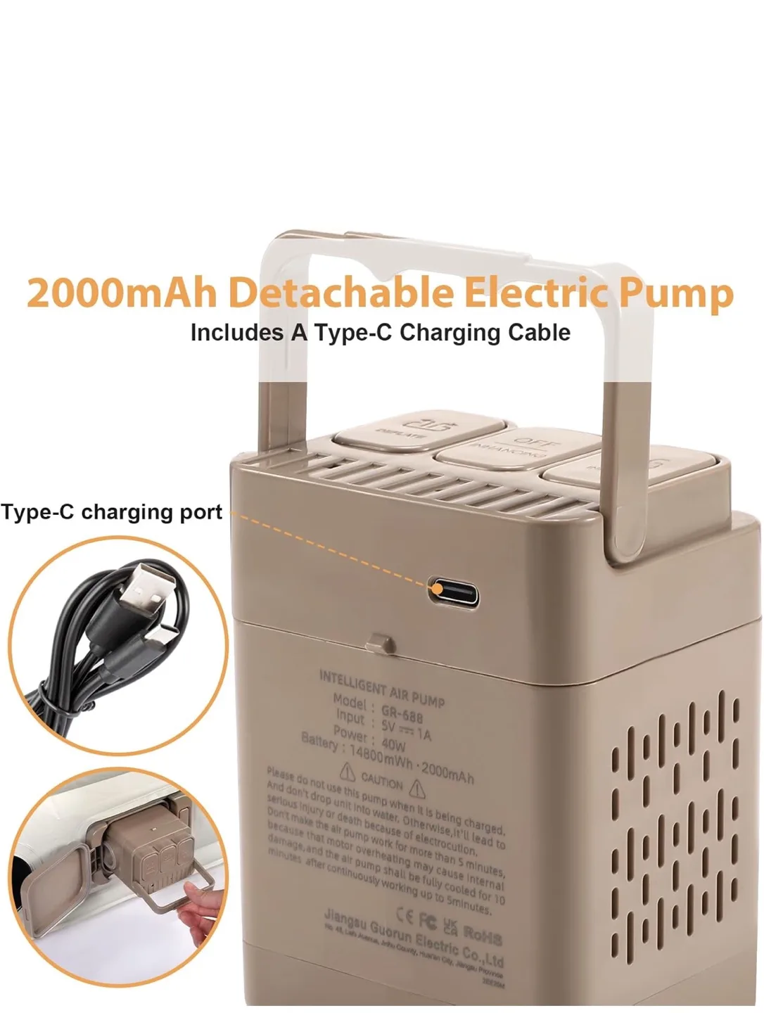 Portable Inflatable Car Bed with Electric Pump image indicator(5)