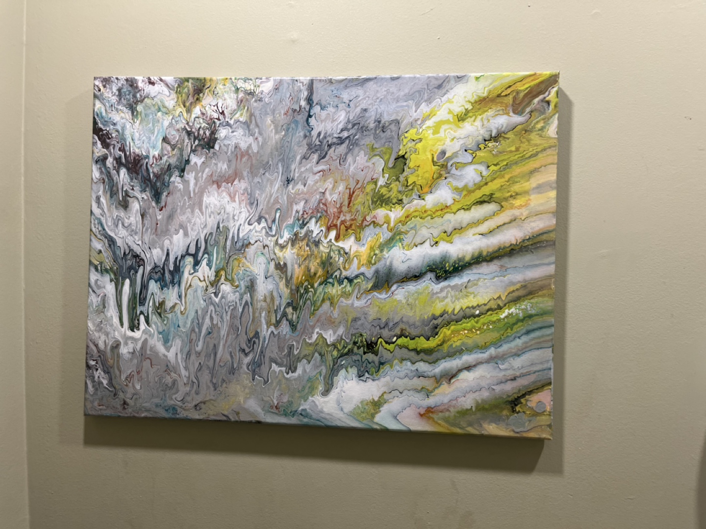 Abstract Fluid Acrylic Painting on Canvas
