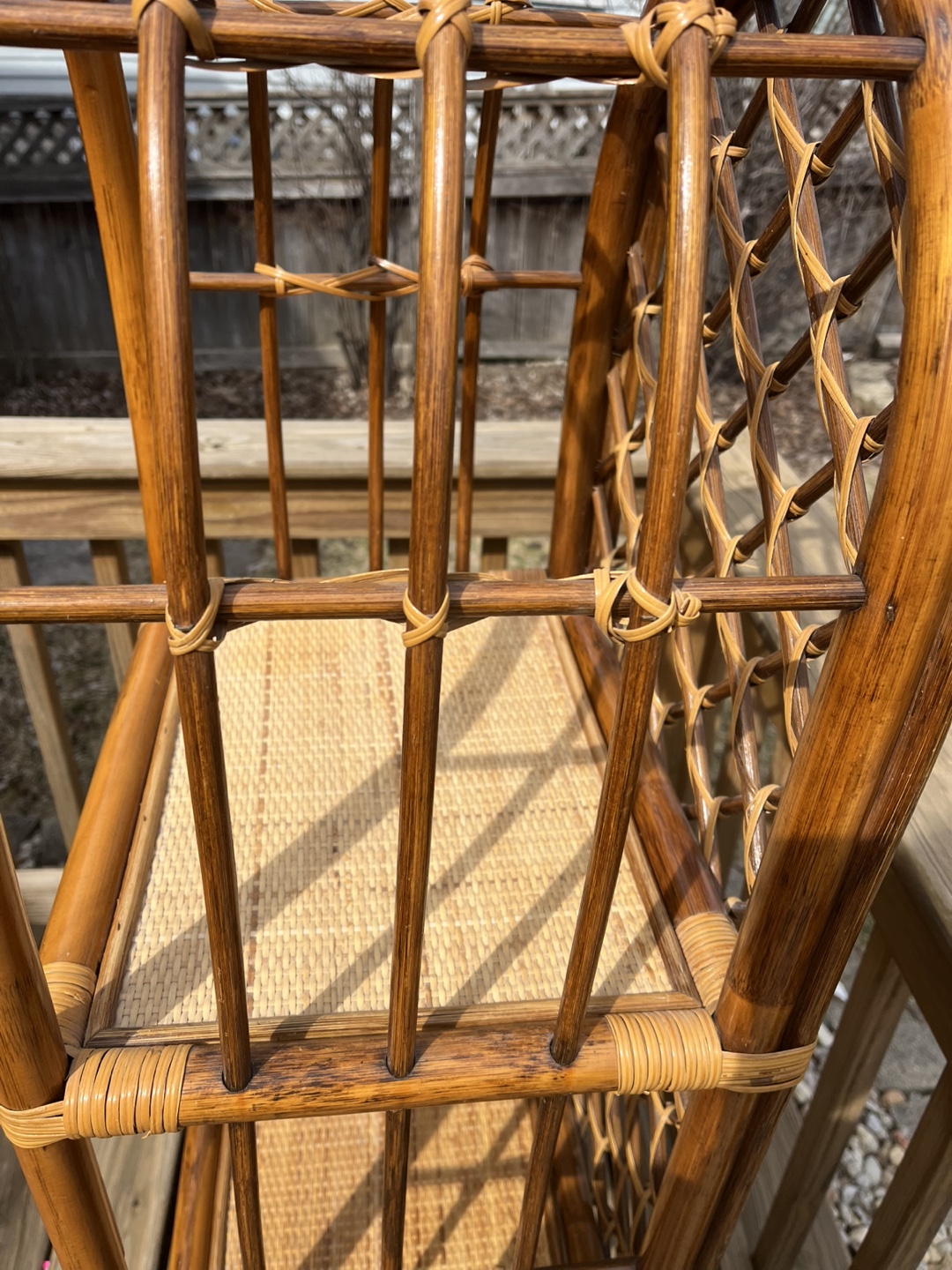 Vintage Arched Bamboo Rattan 3-Tier Shelf - photo 5