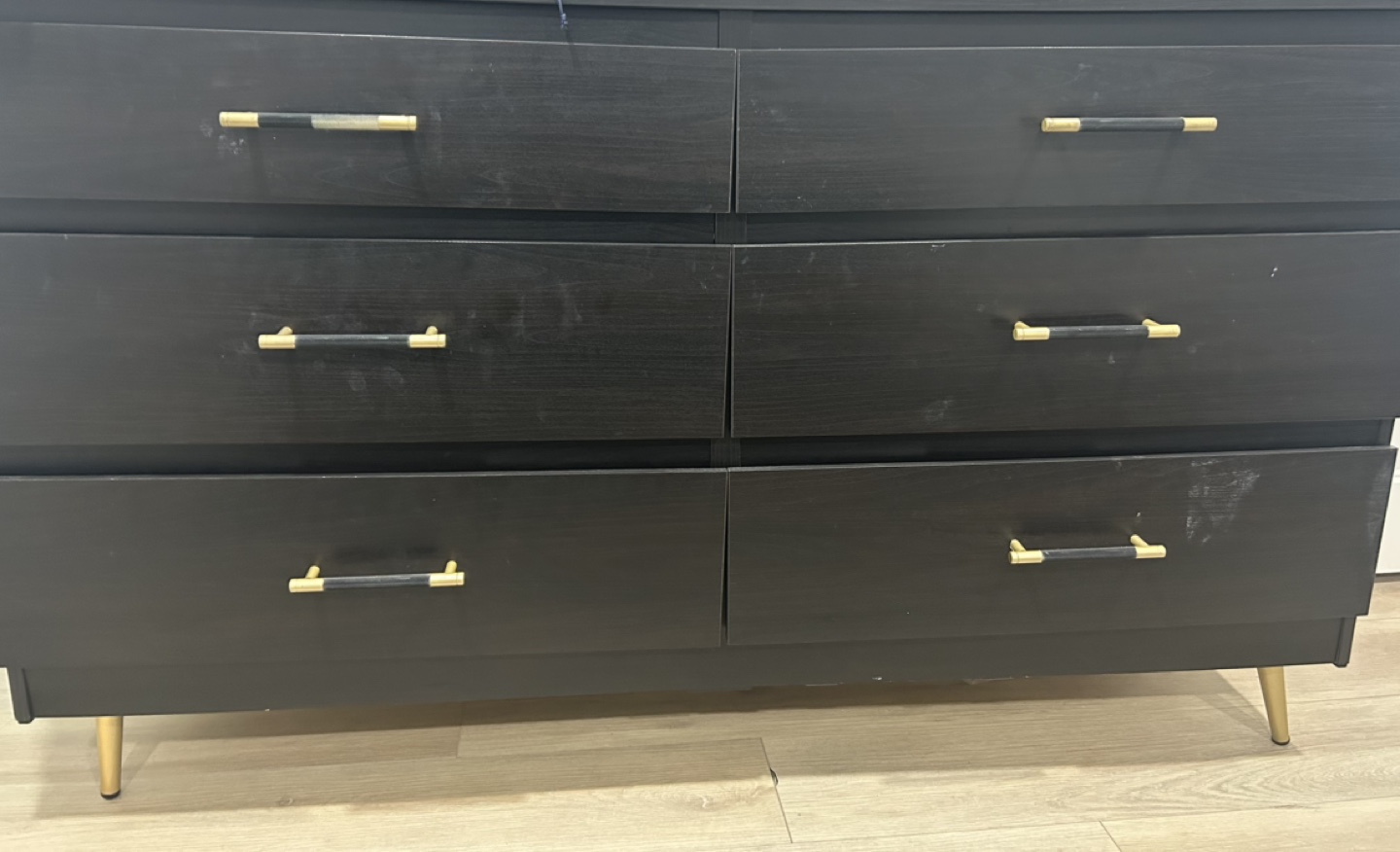 Dark brown dresser and two matching nightstands - photo 4
