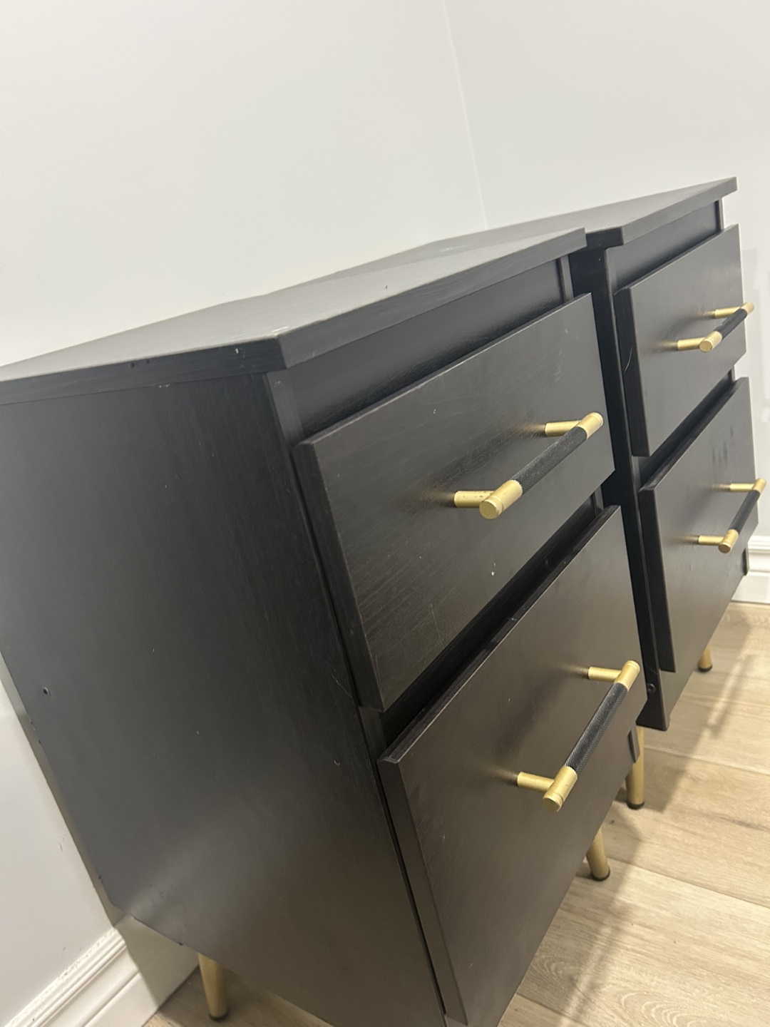 Dark brown dresser and two matching nightstands - photo 3