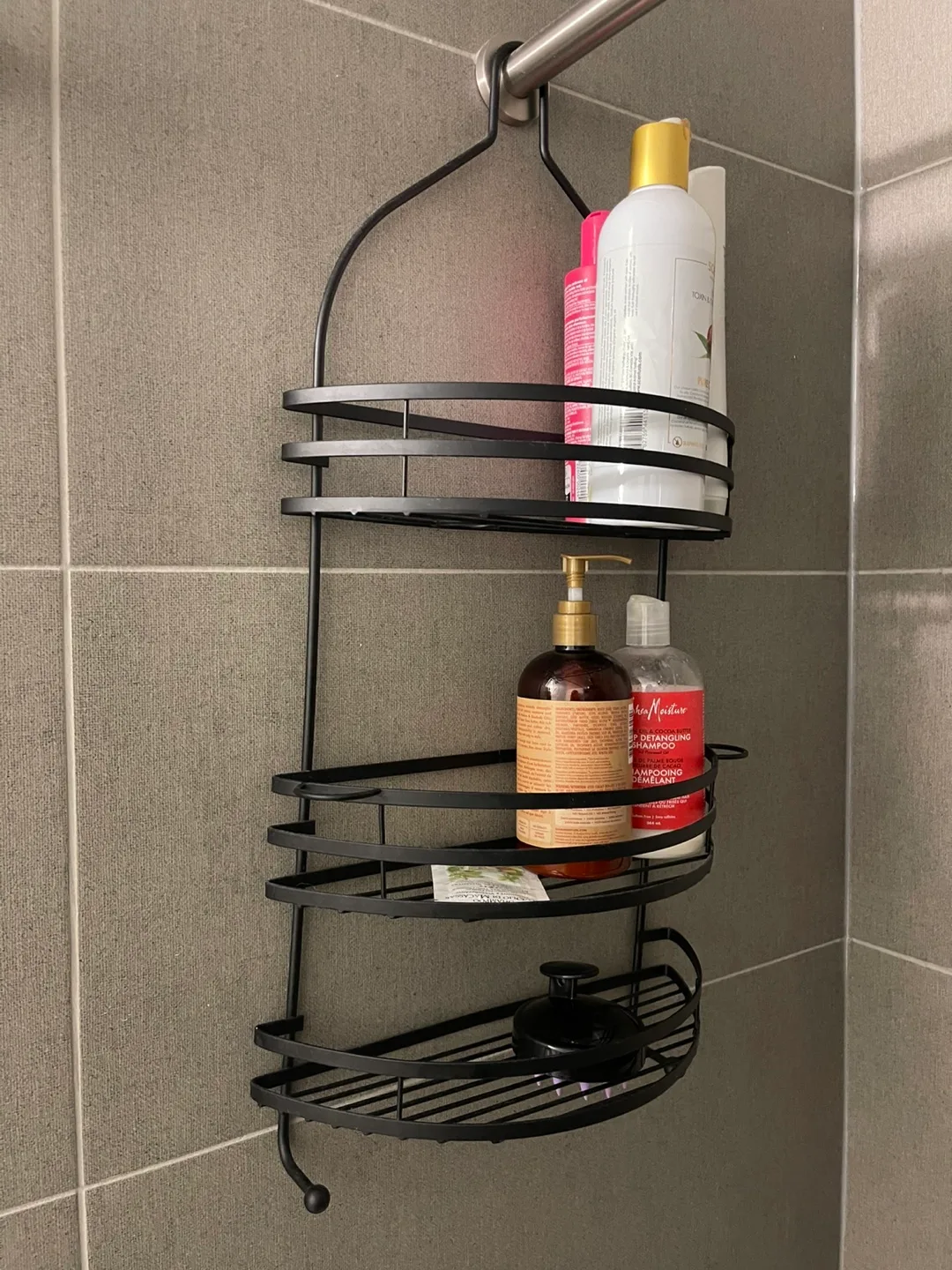 Black Metal Three-Tier Shower Caddy thumbnail