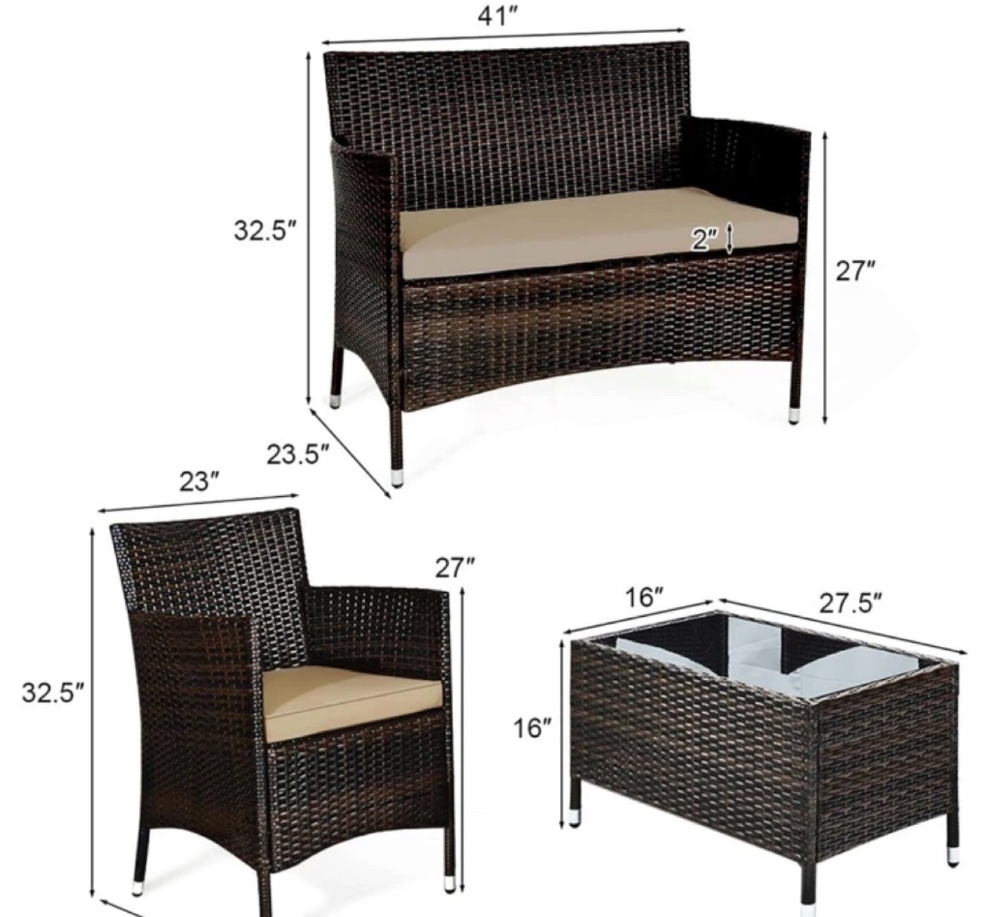 Wicker Patio Furniture Set - 8 Pieces - photo 2