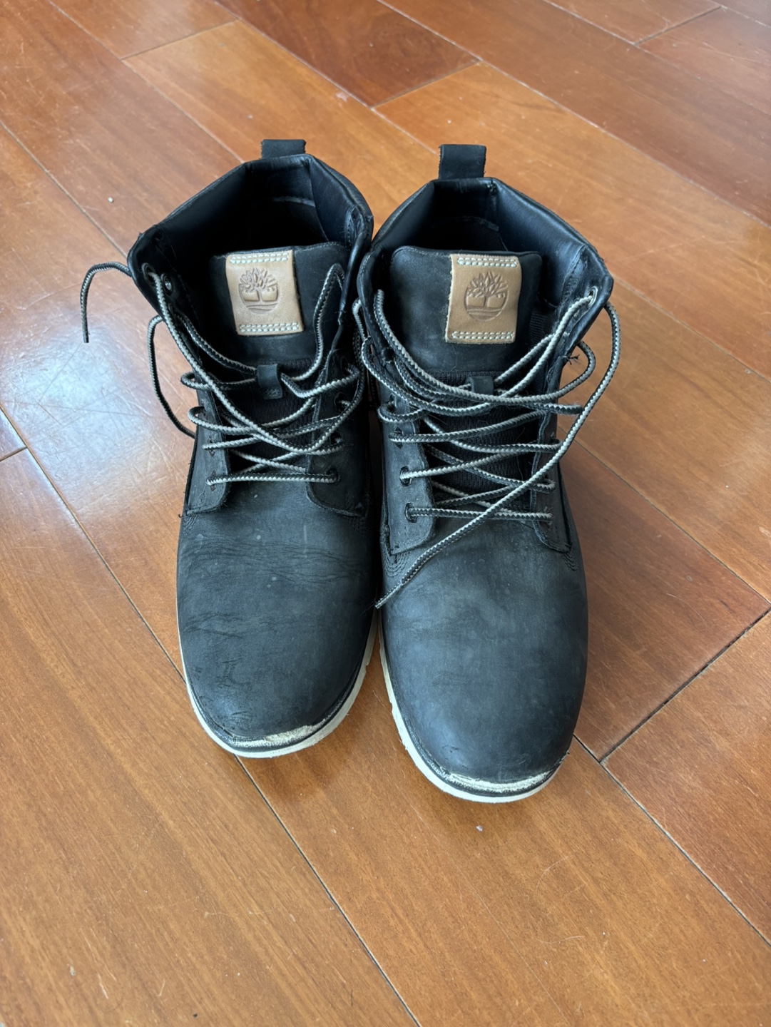 Men's Timberland Black Leather Boots Size 8 - photo 2
