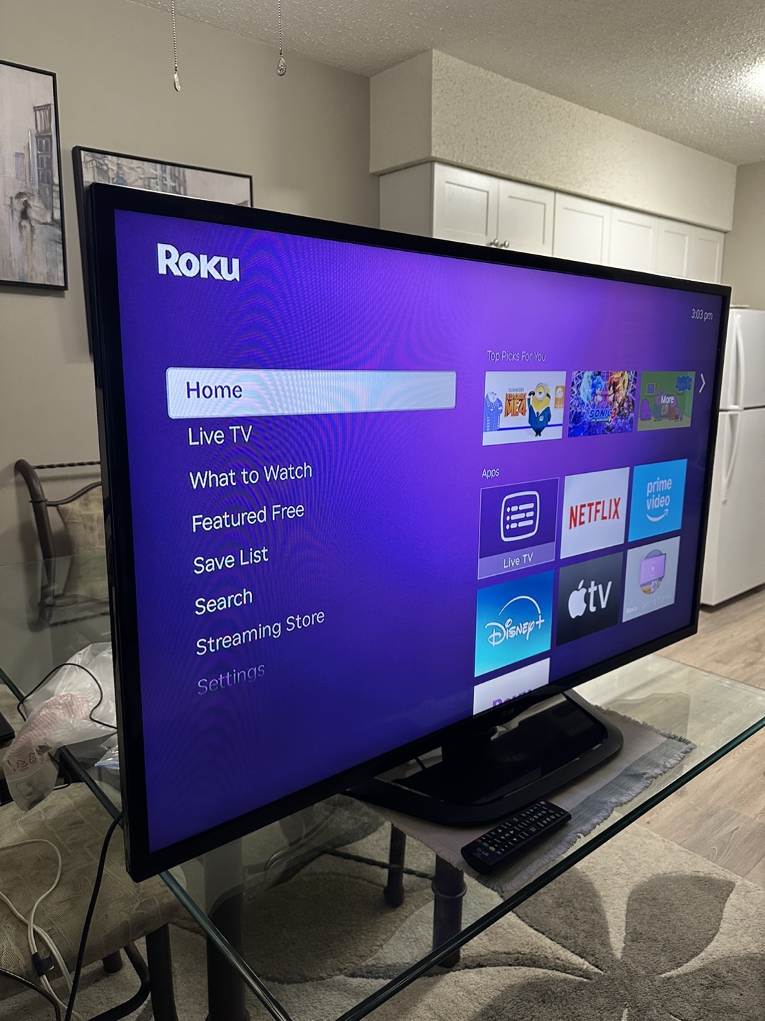 52-inch LG TV that looks and functions like new