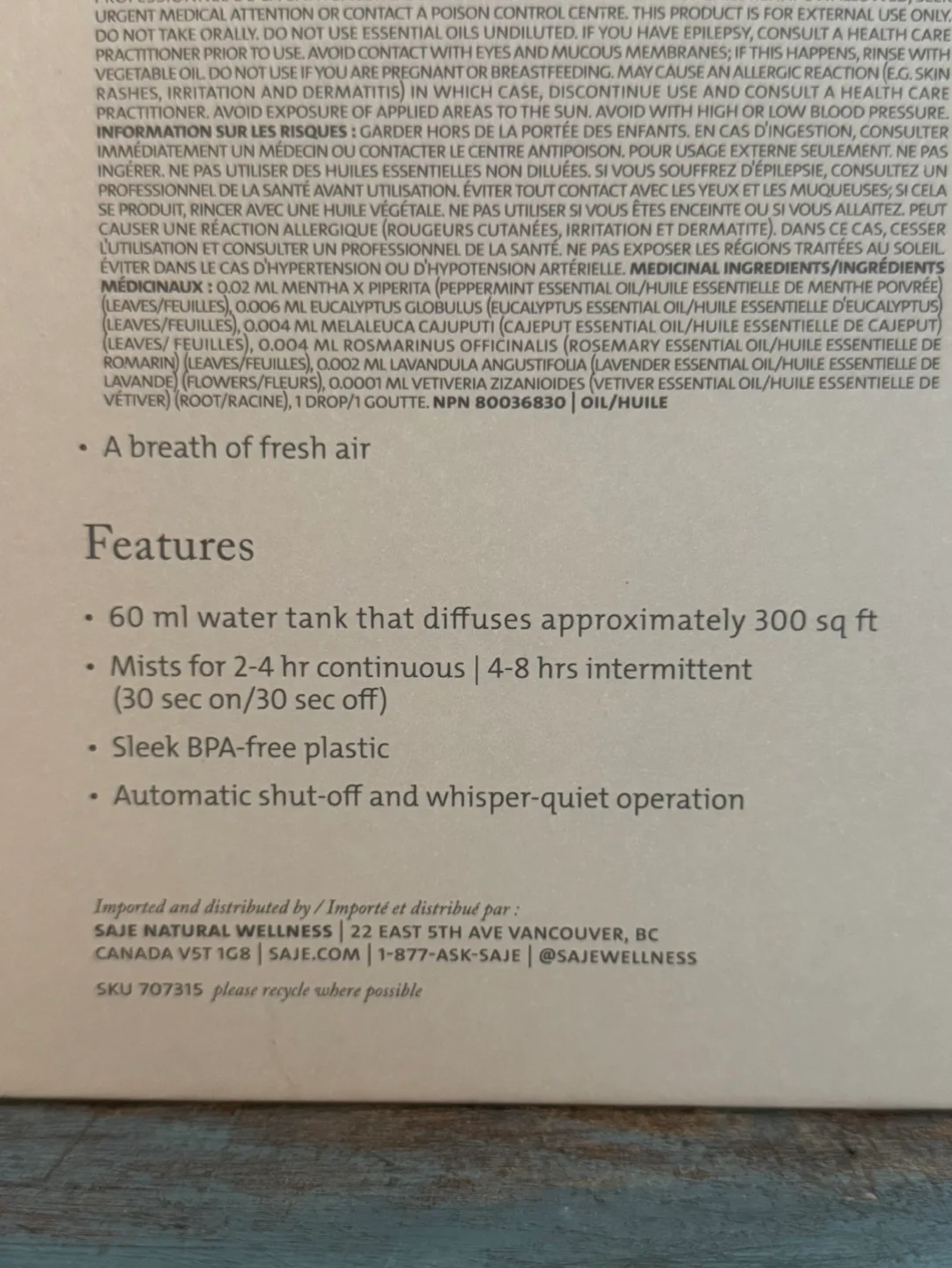 Saje Wellness Mini Diffuser image indicator(6)