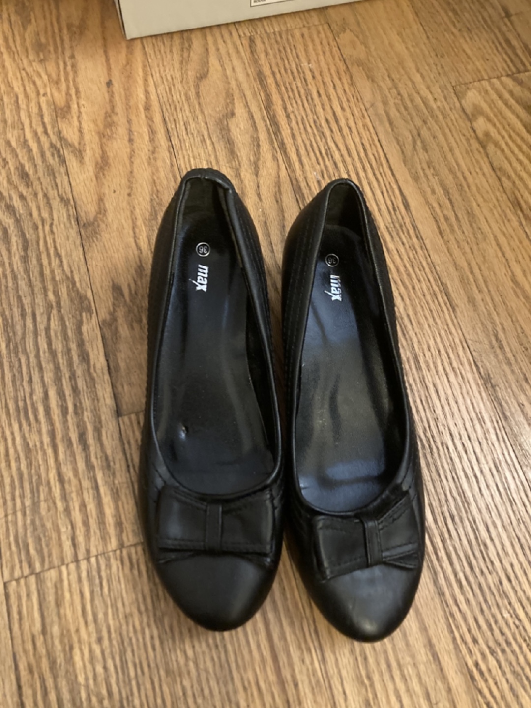 Black Faux Leather Wedge Heels size US 6