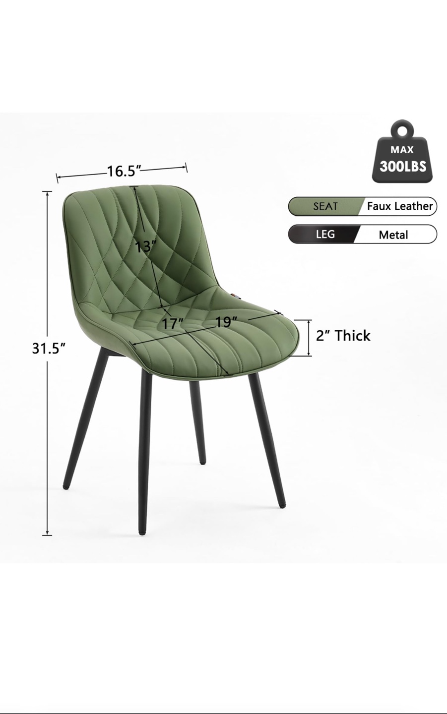 A set of two brand new YOUNUOKE dining chairs.