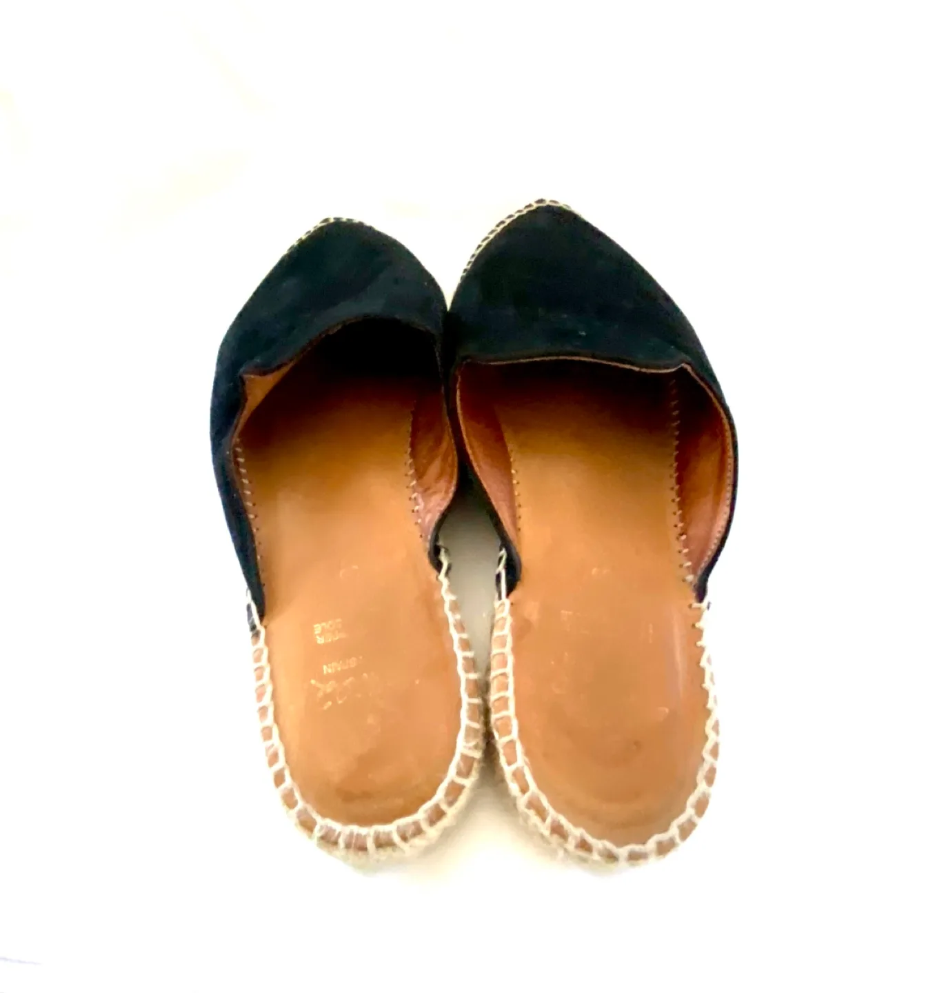 Pima2 Black Suede Espadrille Mules Slip On Black Sz 8 image indicator(4)