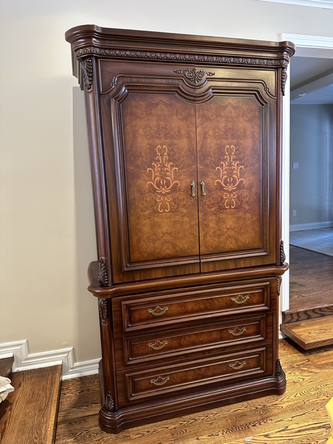 Elegant Wooden Cabinet with Storage #freecycle