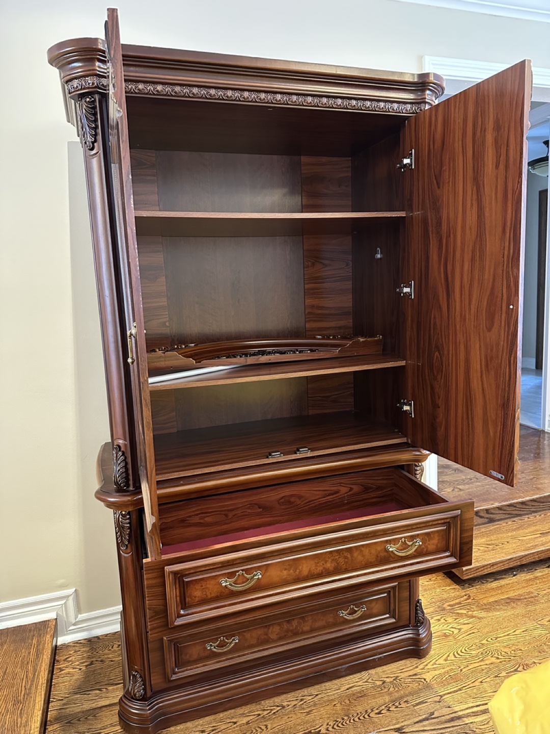 Elegant Wooden Cabinet with Storage #freecycle - photo 2