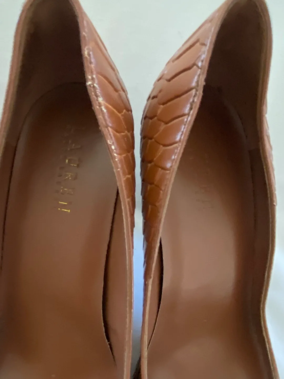 Ralph Lauren Brown Snakeskin Heels, Size 10 image indicator(3)