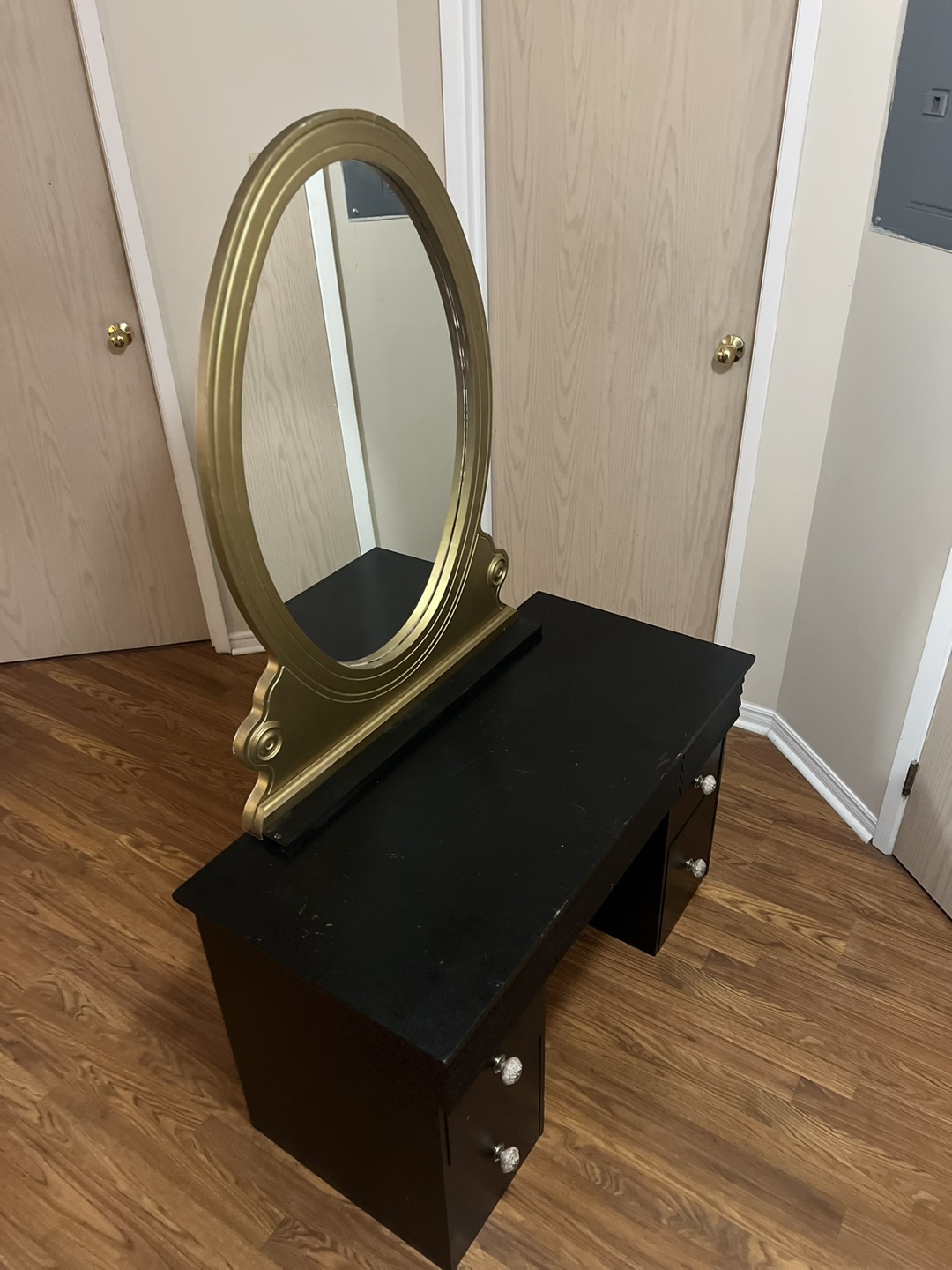 Vintage Vanity Set with Gold Mirror
