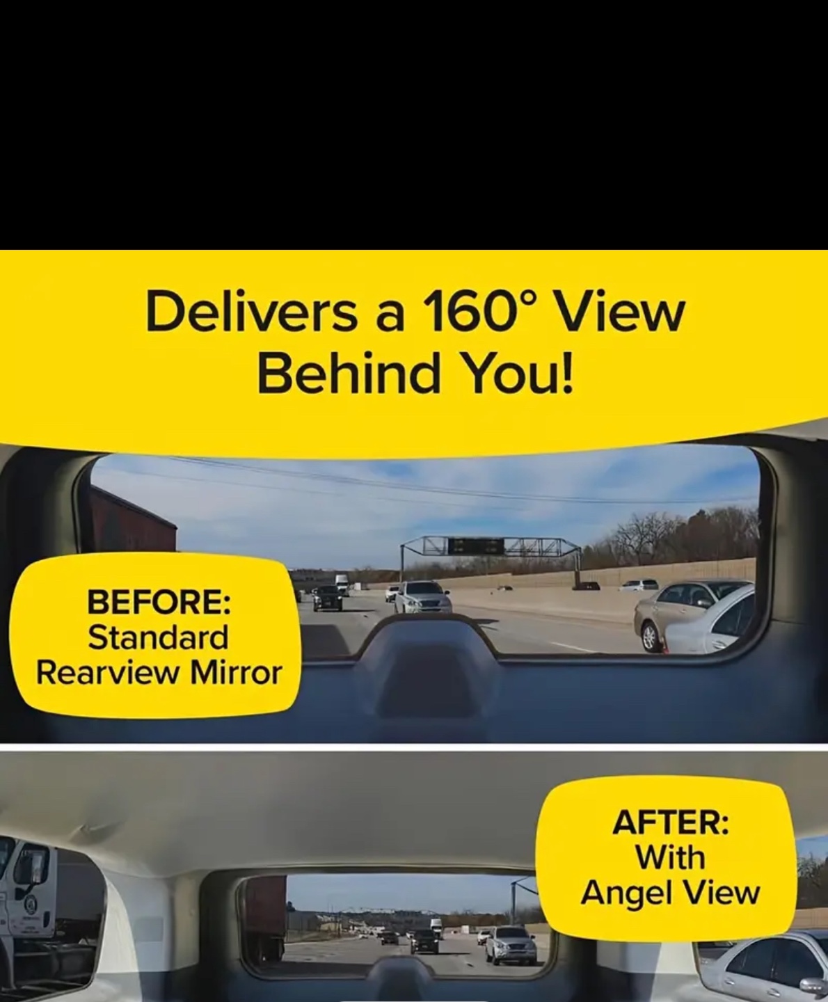 Angel View Wide Angle Rearview Mirror - Blind Spot Eliminator - photo 2