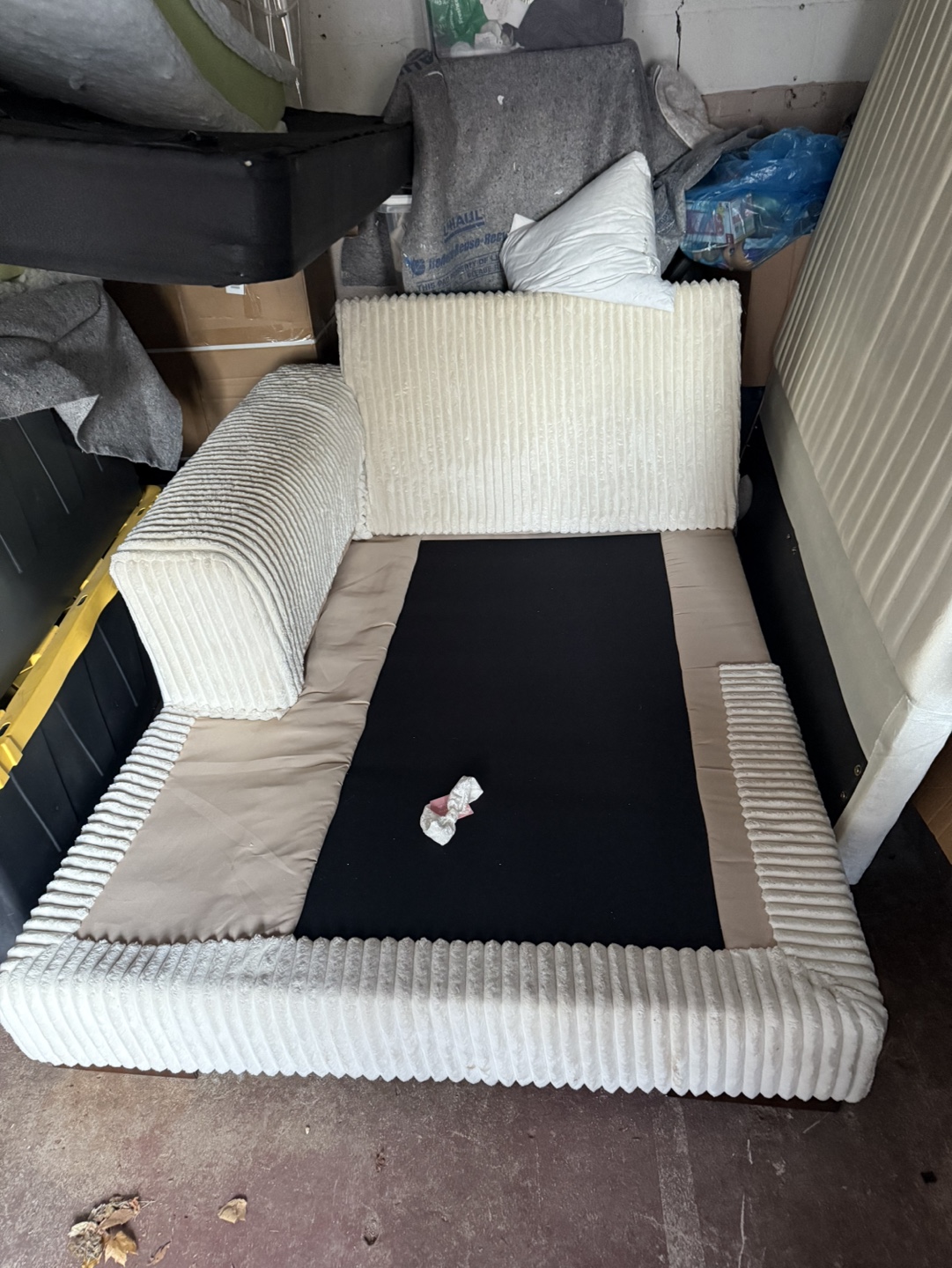 Pair of Cream Corduroy Chaise Lounges