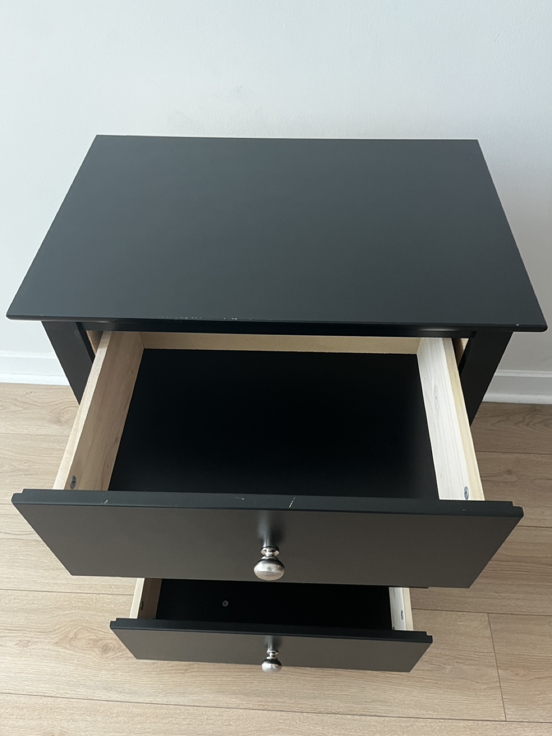Black 3-Drawer Nightstand - photo 3