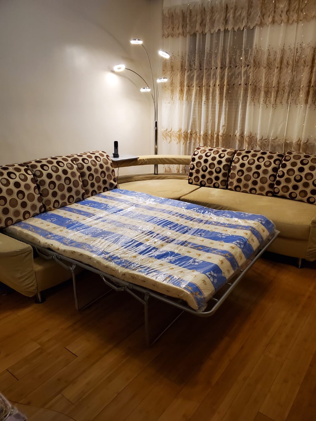 Beige Sectional Sofa Bed - photo 3