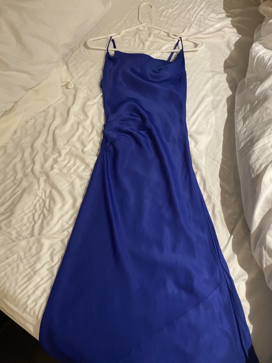 Zara XS Royal Blue Cowl Neck Maxi Slip Dress - photo 2