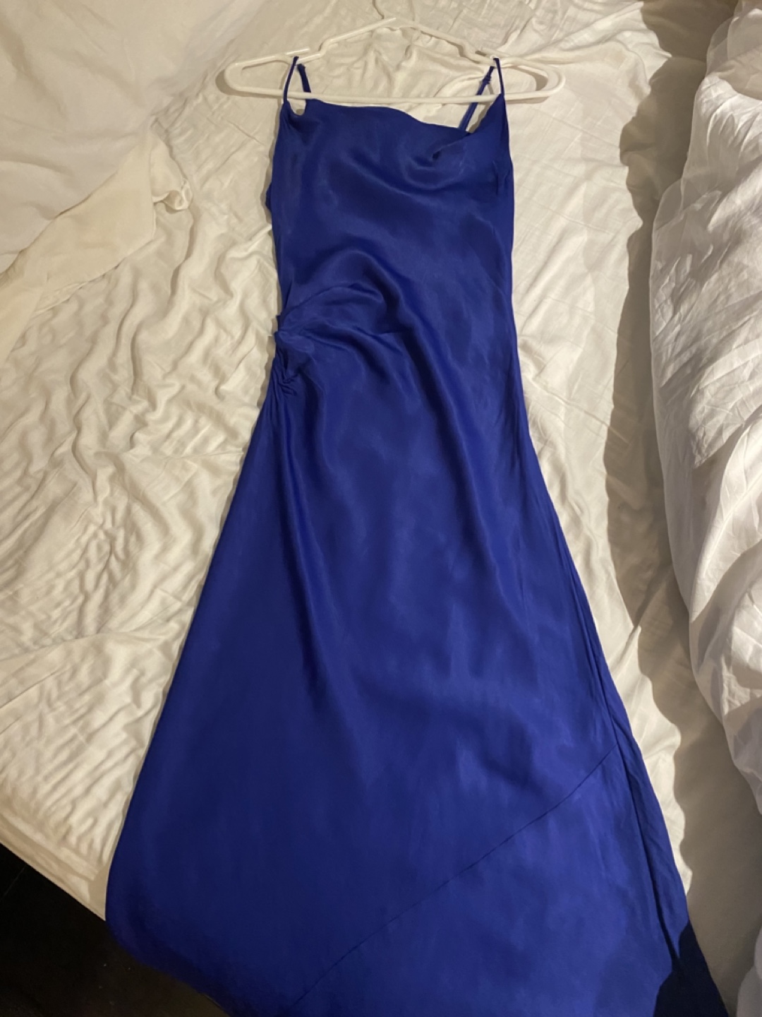 Zara XS Royal Blue Cowl Neck Maxi Slip Dress